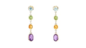 3.00 ct. t.w. Multi-Gemstone Drop Earrings in 14kt Yellow Gold