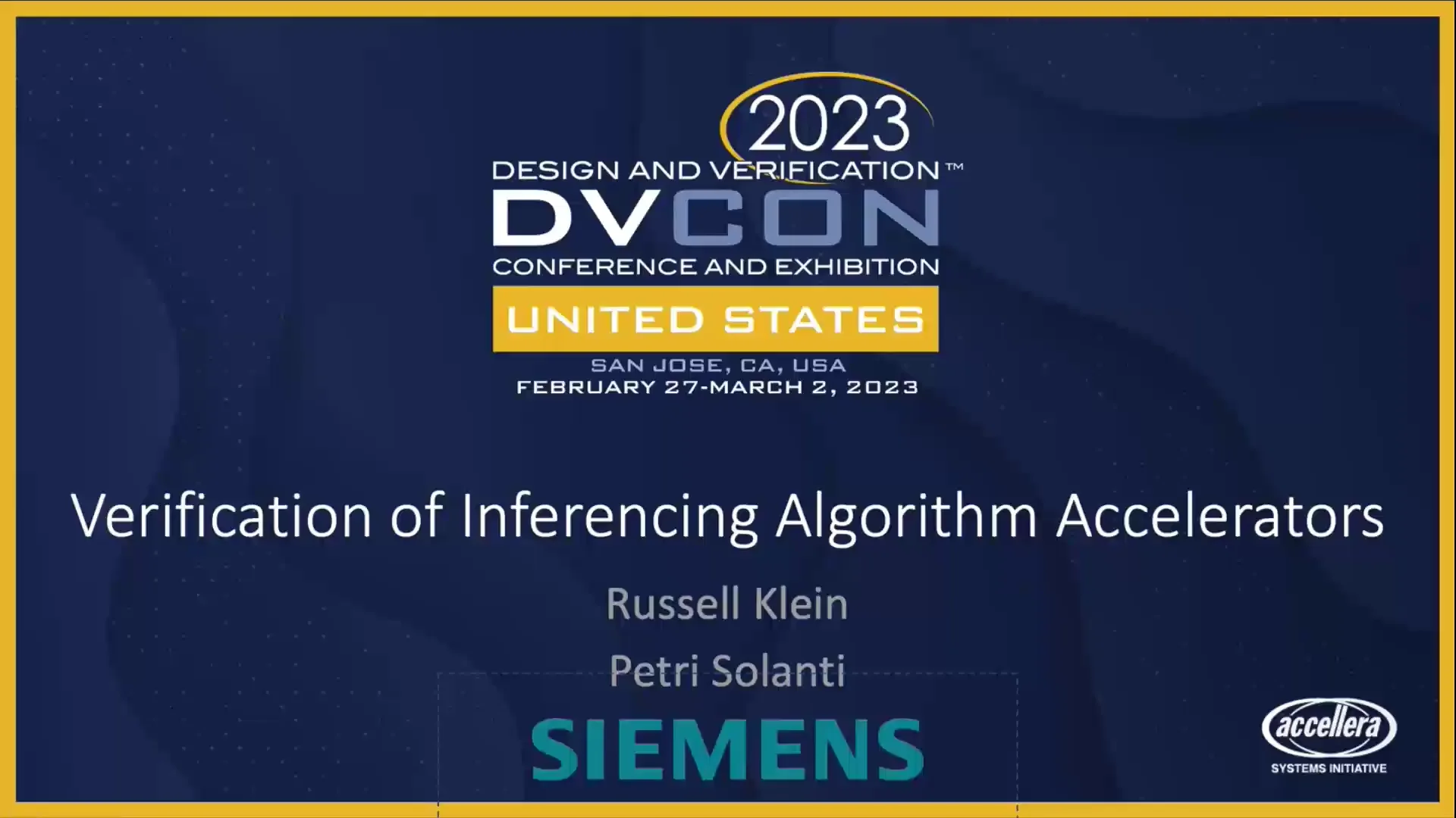 Verification of Inferencing Algorithm Accelerators on Vimeo