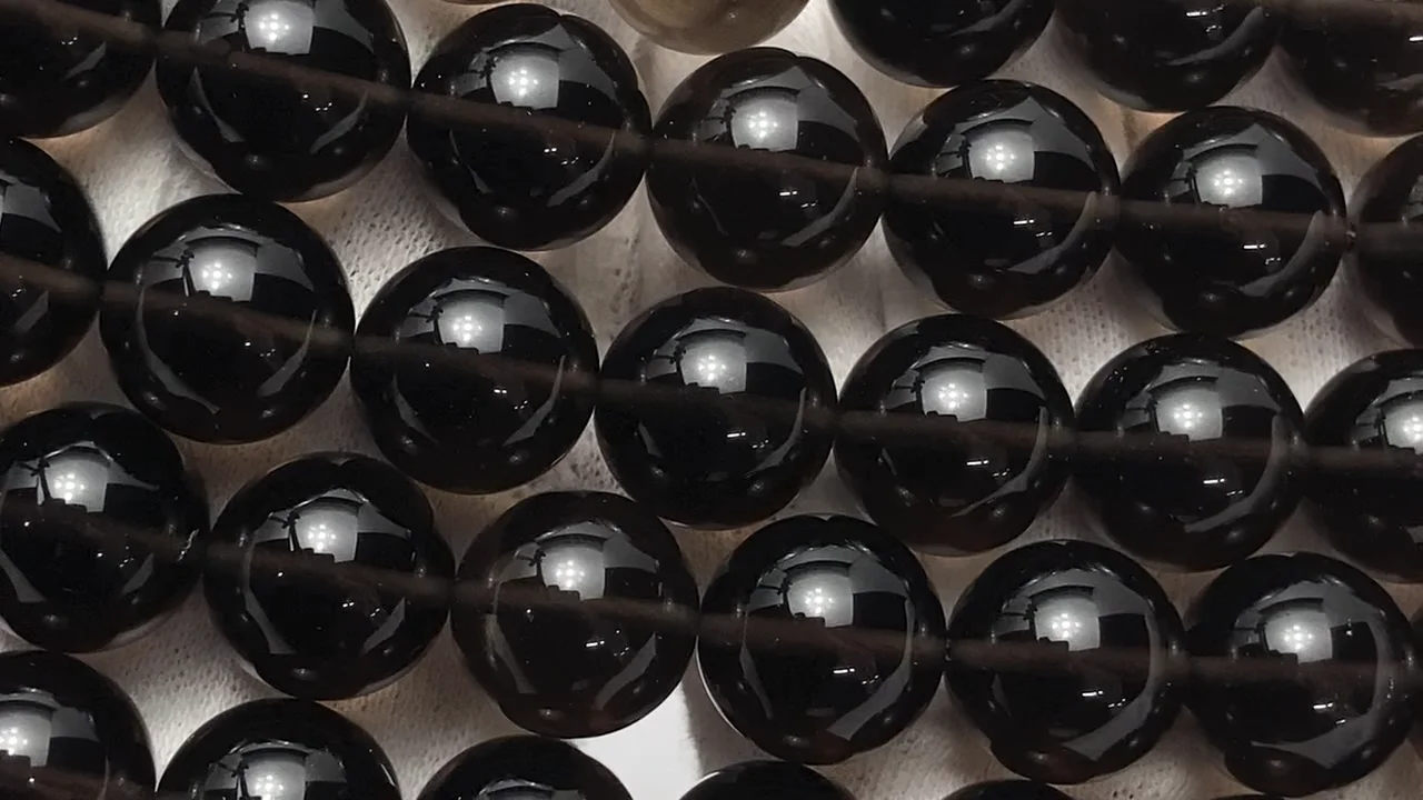 アイスオブシディアン（産地・メキシコ） ラウンド14mm 半連/1連