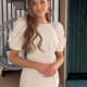 KAREN beżowa klasyczna krótka sukienka video