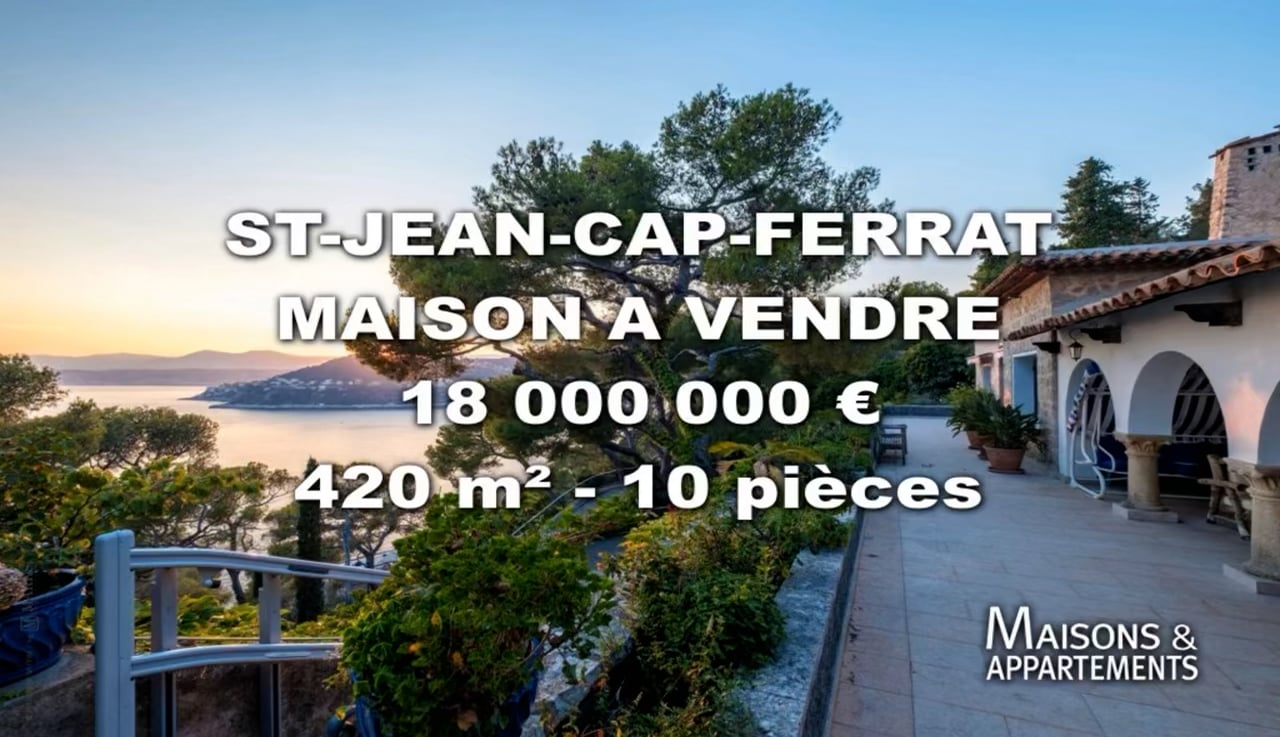 SAINTJEANCAPFERRAT MAISON A VENDRE 18 000 000 € 420 m² 10 pièce(s) on Vimeo
