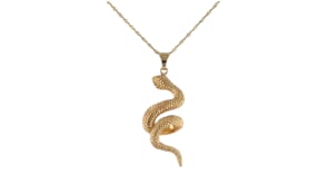 Italian 18kt Yellow Gold Coiled Snake  Pendant