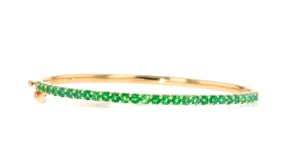 1.70 ct. t.w. Emerald Bangle Bracelet in 18kt Gold Over Sterling