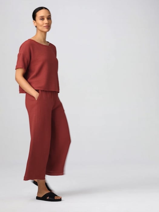 Organic Cotton Gauze Box-Top | EILEEN FISHER Organic Cotton Gauze Box-Top | EILEEN FISHER