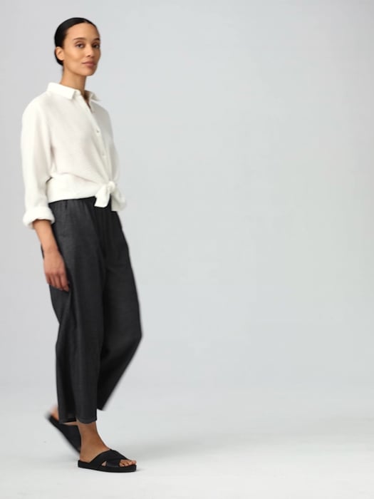 Airy Organic Cotton Twill Wide-Leg Pant