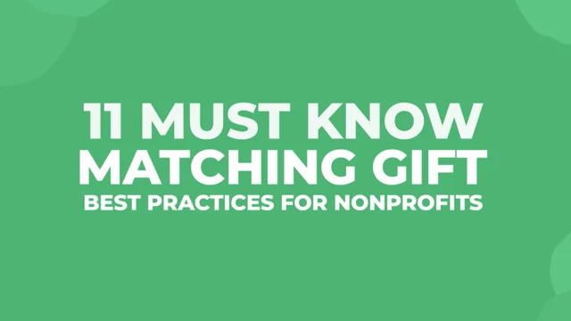 Matching Gifts 101 - Non Profit Organizations