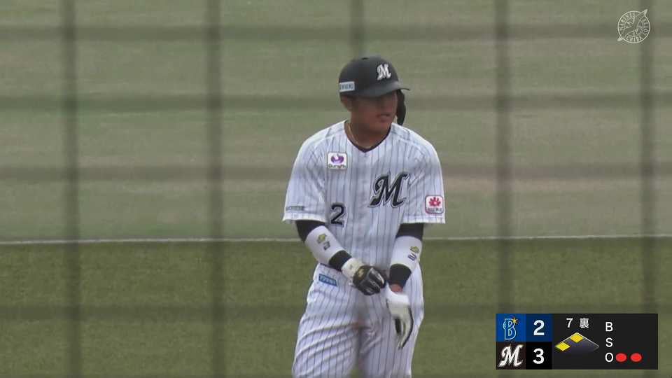 【ファーム】勝ち越しの一打!!マリーンズ・松川虎生 レフトへのタイムリー2ベースヒットを放つ!!  2023年5月20日 千葉ロッテマリーンズ 対 横浜DeNAベイスターズ