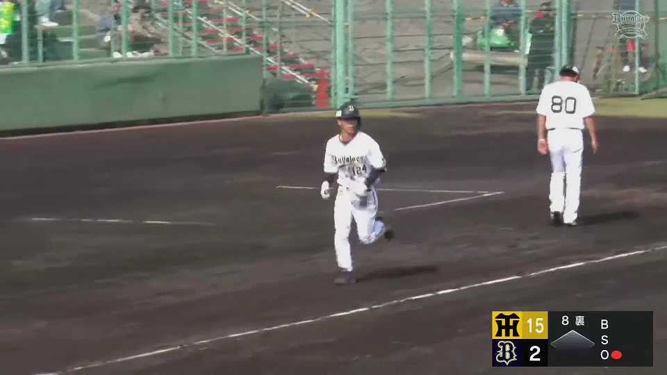 【ファーム】公式戦初アーチ!! バファローズ・上野響平 初球を捉えてレフトスタンドへホームランを放つ!!  2023年5月20日 オリックス・バファローズ 対 阪神タイガース