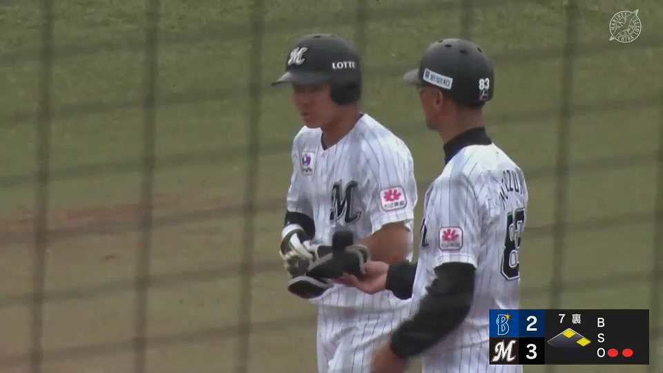 【ファーム】貴重な追加点!! マリーンズ・速水将大 レフト前へ運ぶタイムリーヒット!!  2023年5月20日 千葉ロッテマリーンズ 対 横浜DeNAベイスターズ