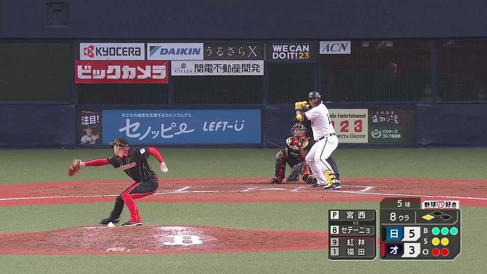 【8回裏】ファイターズ・宮西尚生 NPB歴代1位の824試合連続救援登板を達成!!  2023年5月20日 オリックス・バファローズ 対 北海道日本ハムファイターズ