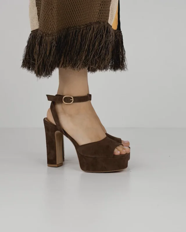 Tan suede hotsell sandal heels