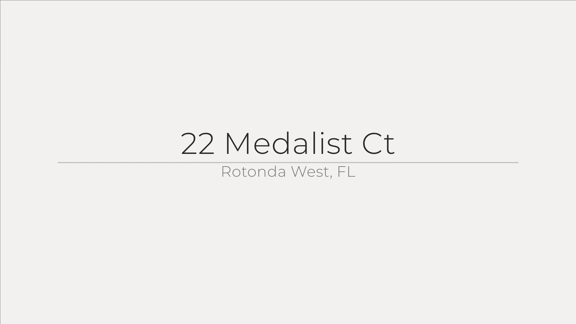 22 Medalist Ct, Rotonda West, FL on Vimeo