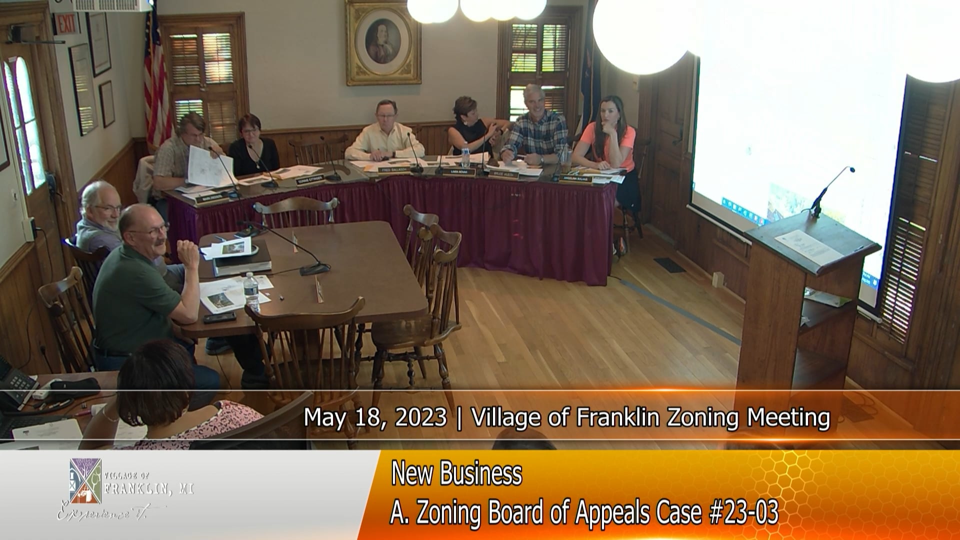 Village of Franklin Zoning Board of Appeals Meeting May 18, 2023 on Vimeo