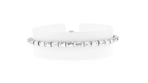 Italian Sterling Silver Cylinder Bead Bolo Bracelet