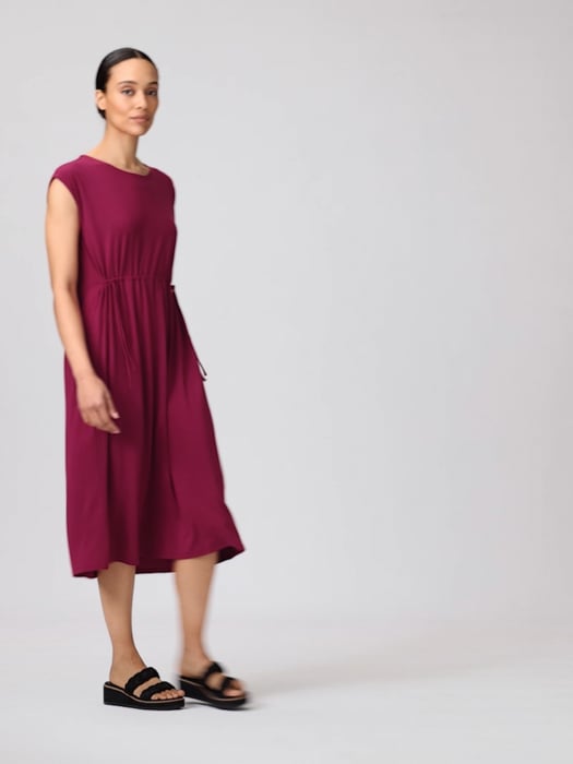 Fine Jersey Jewel Neck Dress | EILEEN FISHER