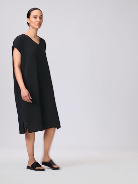 Navy Gauze Dress with Pockets