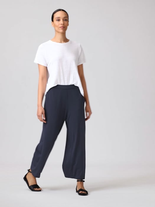 Eileen Fisher Tencel Jersey Straight Cropped Wide Leg Crop Pants | Dillard's