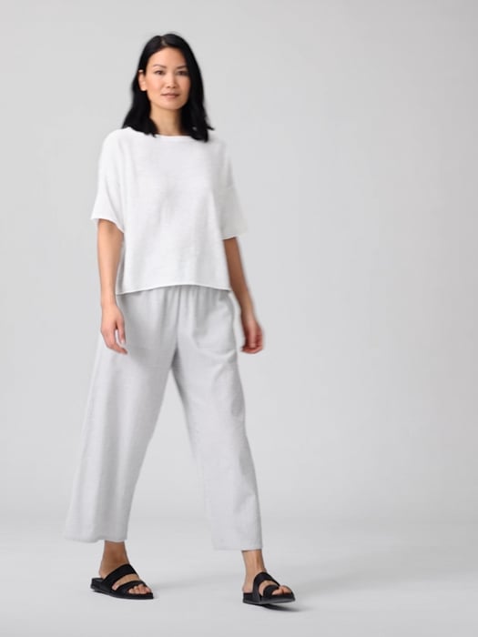 Organic Cotton Ripple Wide-Leg Pant | EILEEN FISHER Organic Cotton Ripple Wide-Leg Pant | EILEEN FISHER