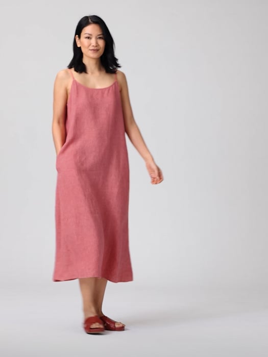 Washed Organic Linen Délavé Cami Dress