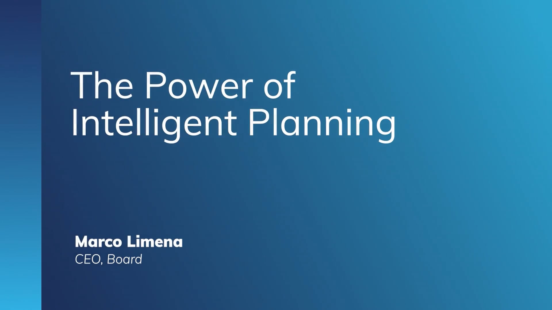 Keynote: The Power of Intelligent Planning