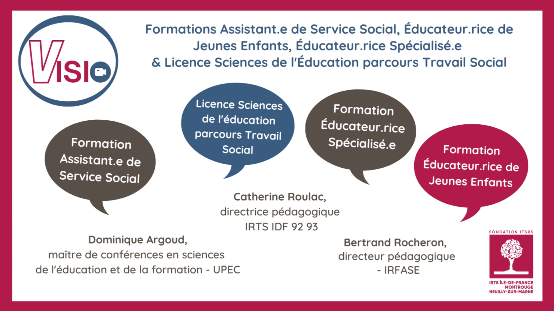 VISIO Formations ASS / EJE / ES & licence Sciences de l'Education ...