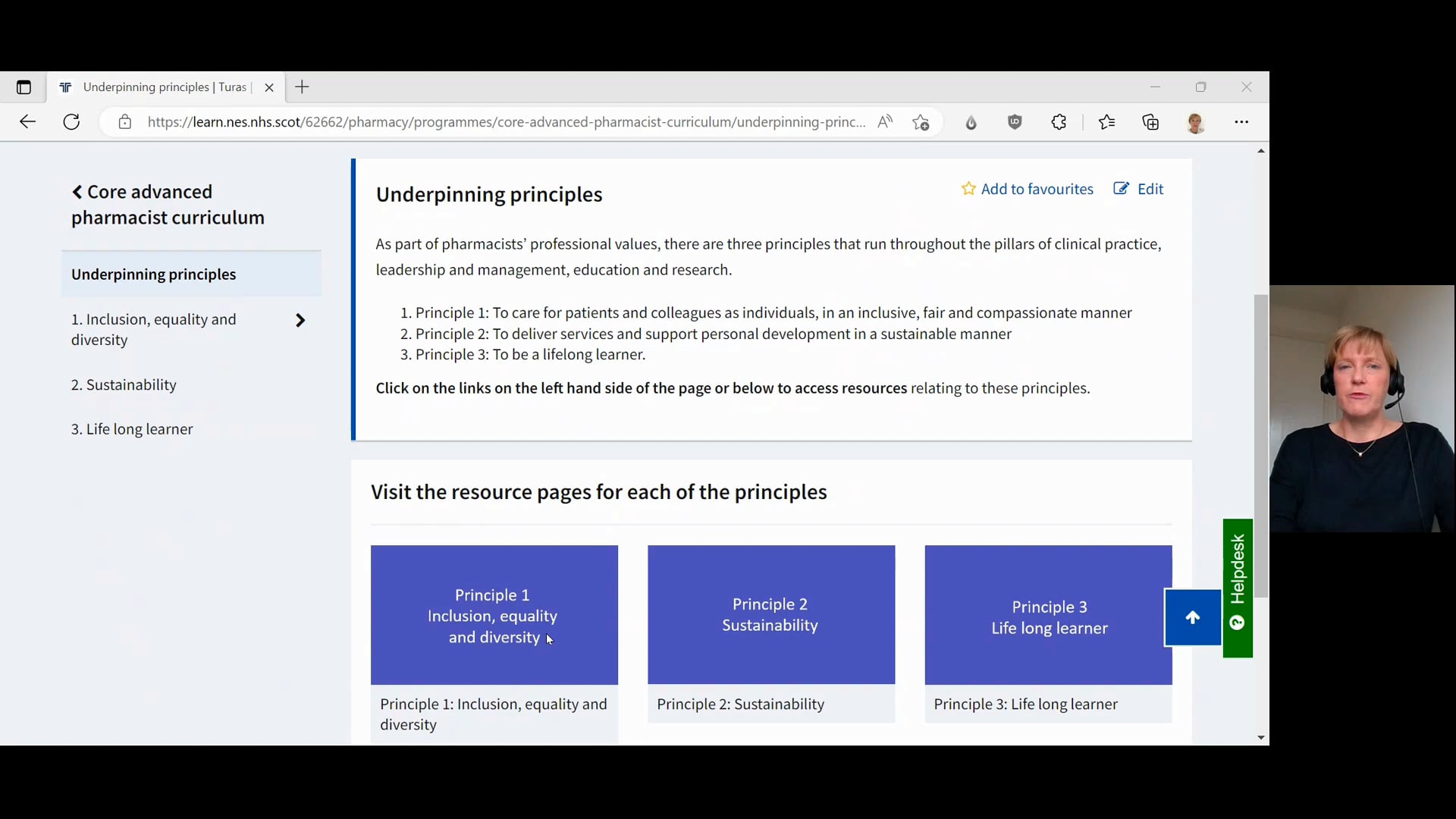 Tour of TURAS Learn core advanced pharmacist pages on Vimeo
