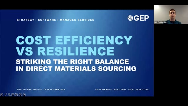 Cost Efficiency vs Resilience: Striking the Right Balance in Direct Materials Sourcing, presented by GEP | 5.23.2023