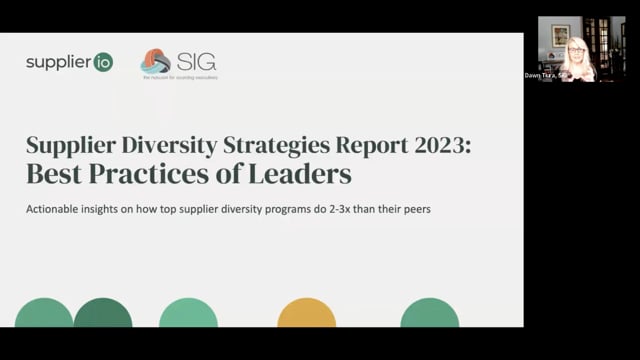 Supplier Diversity Best Practices: Lessons from Leaders and SIG, presented by Supplier io | 5.18.2023