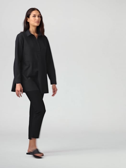 Washed Organic Cotton Poplin Shirt | EILEEN FISHER Washed Organic Cotton Poplin Shirt | EILEEN FISHER