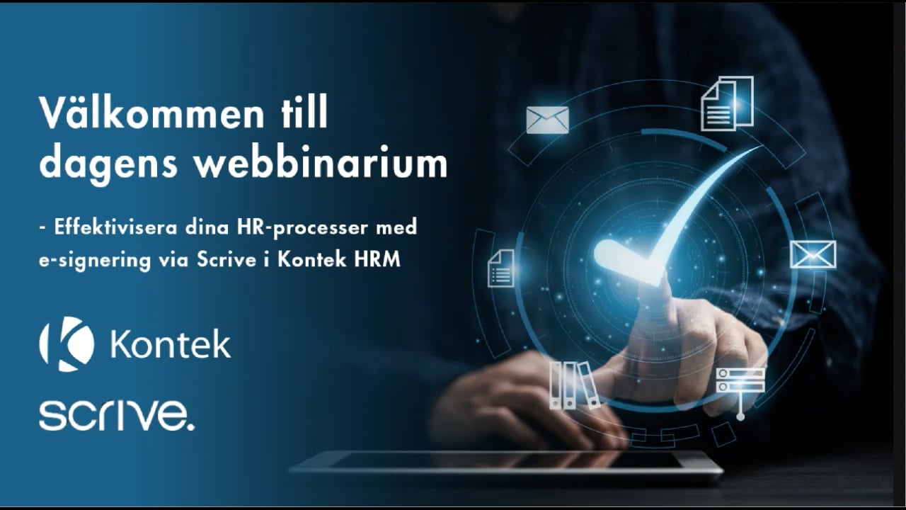 Webbinarium - Effektivisera Dina HR-processer Med Scrive Via Kontek HRM ...