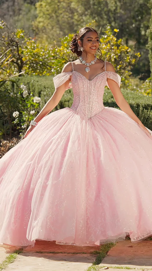 sleeping beauty pink wedding dress