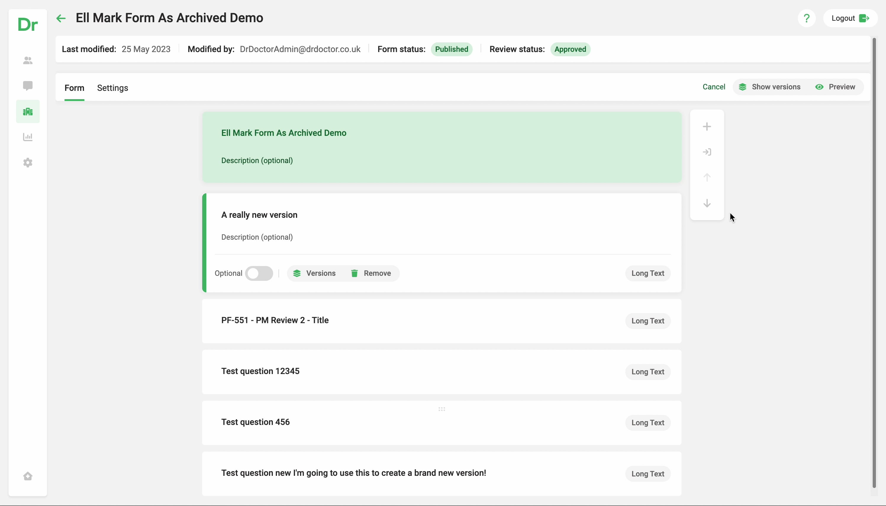 Preview a form on Vimeo