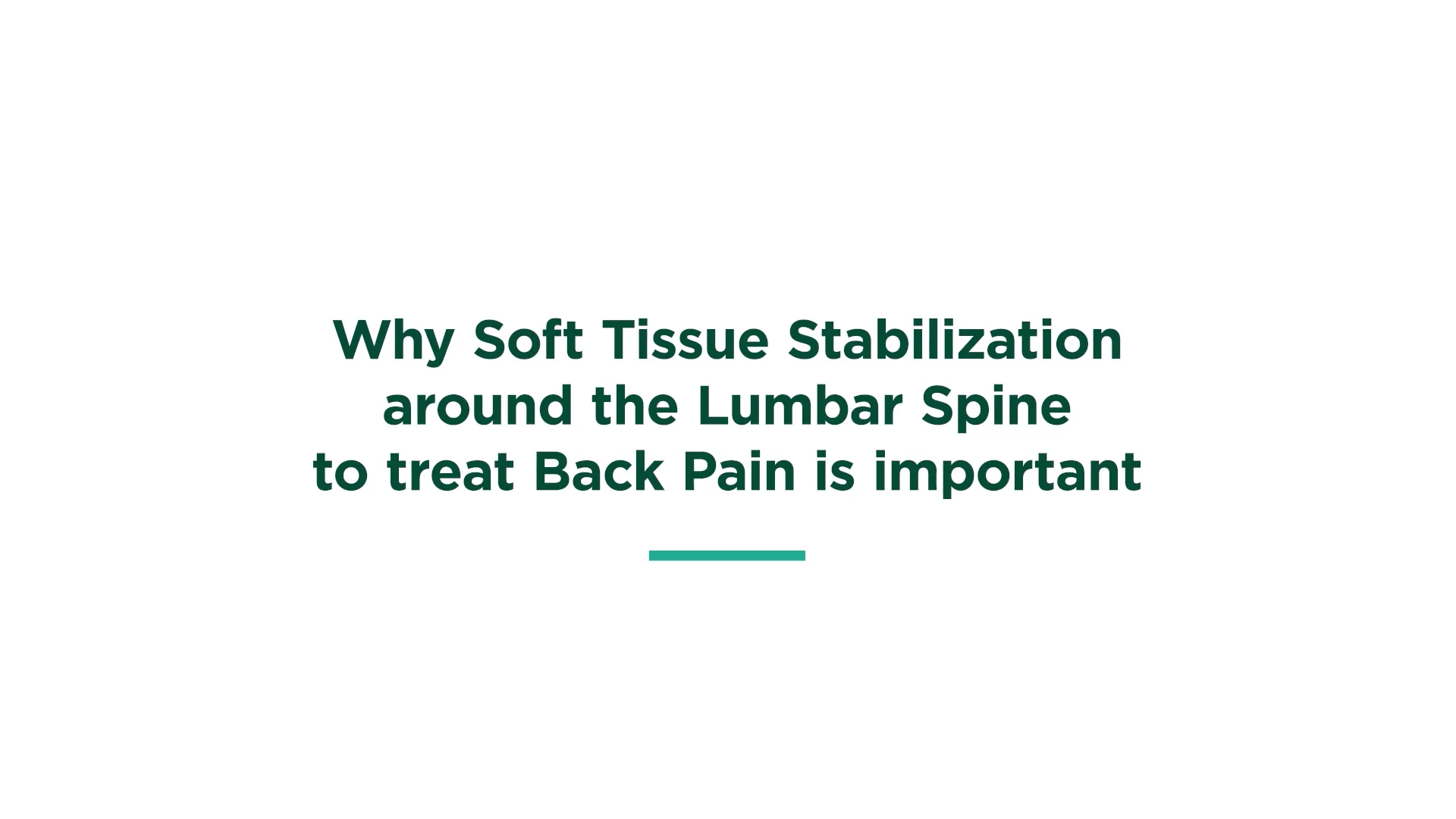 Why is soft tissue stabilization of the lumbar spine important for