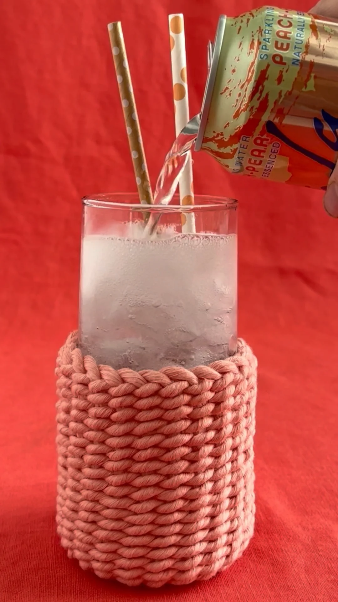 Macrame Cord Woven Drink Coozie - Lia Griffith