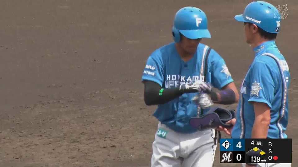 【ファーム】チャンスで結果を残す!! ファイターズ・阿部和広 初球を叩いてタイムリー!!  2023年5月27日 千葉ロッテマリーンズ 対 北海道日本ハムファイターズ