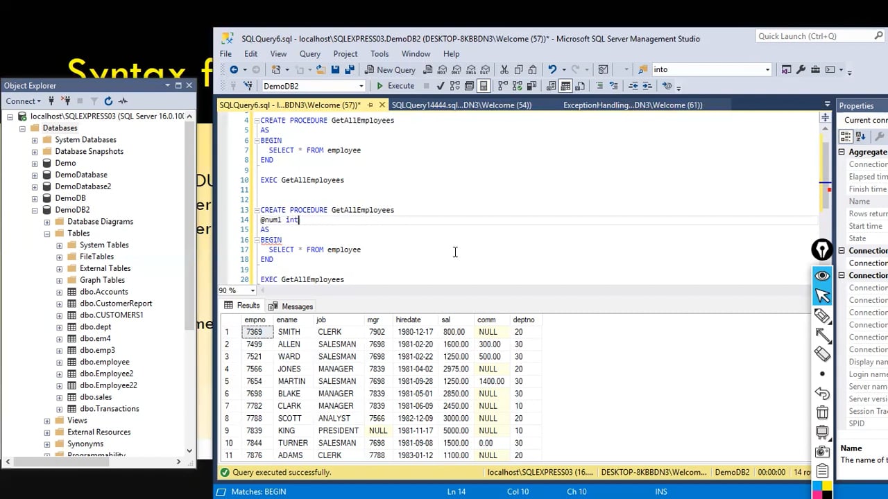 Stored procedure and stored function in sql server on vimeo