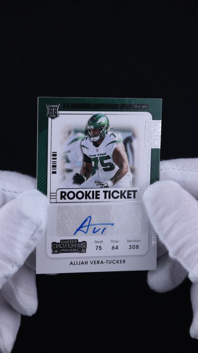 2021 Panini Contenders Alijah Vera-Tucker ROOKIE AUTO #148 MBA AUTH -  Weekly Sunday Auction - Closing July 23, 2023