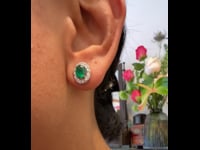 Diamond Garnet 18k Cluster Earrings 14312-8298