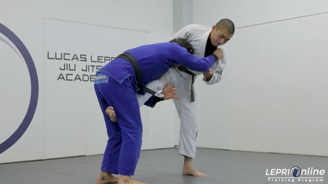 Single Leg Attempt to Takedown Variation to Back Take Variation When Opponent Defends to Collar Choke