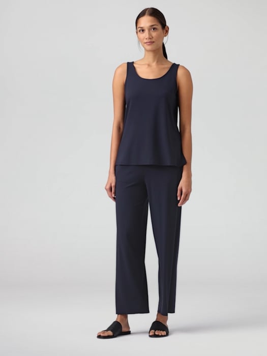 Eileen Fisher Stretch Jersey Knit Scoop Neck Sleeveless Side Slit