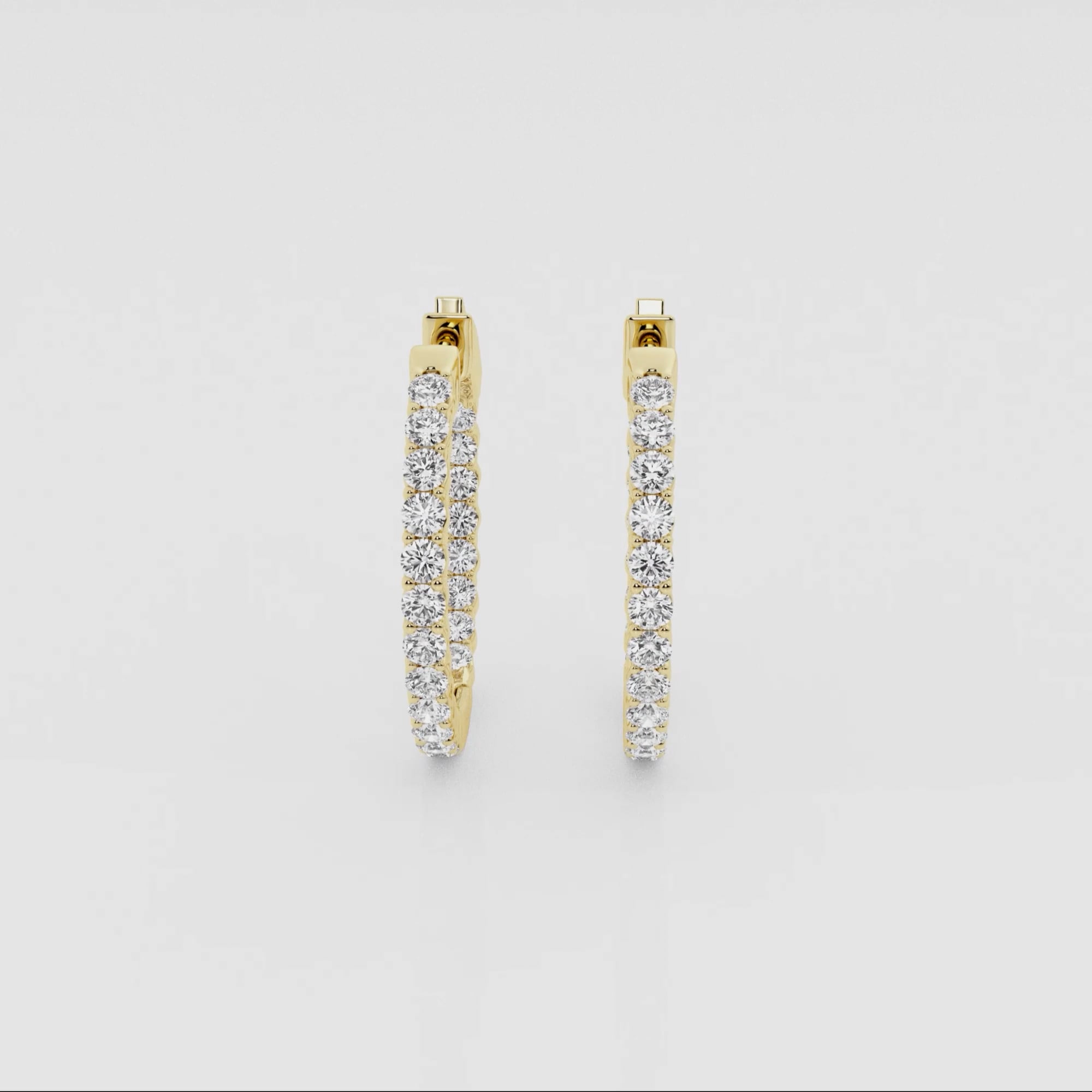 product video for 1 ctw Round Lab Grown Diamond Inside Out Hoop Earrings