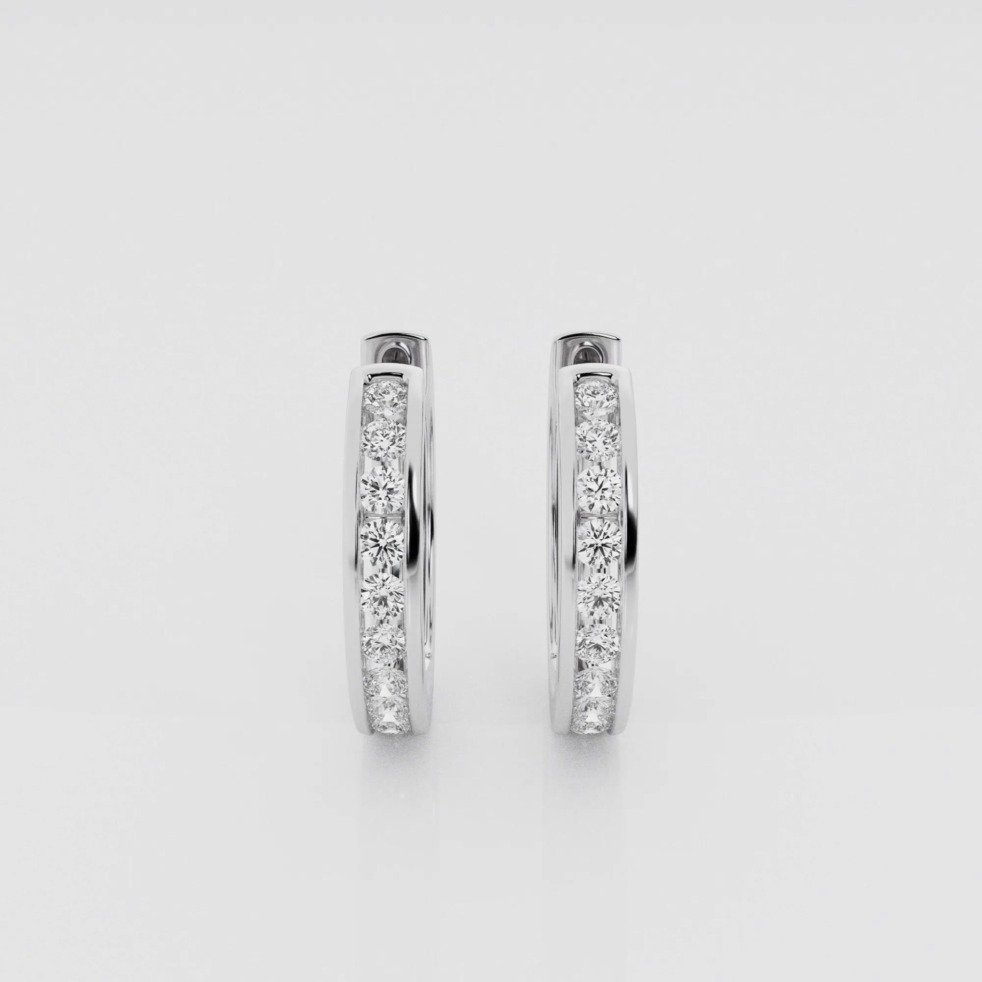 product video for 1 ctw Round Lab Grown Diamond Channel Set Hoop Earrings