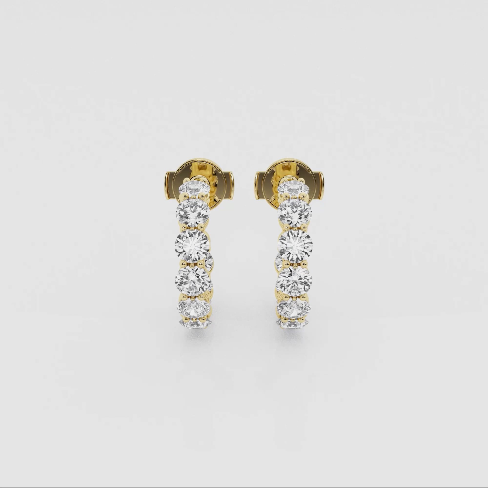 product video for 2 ctw Round Lab Grown Diamond Open Hoop Earrings