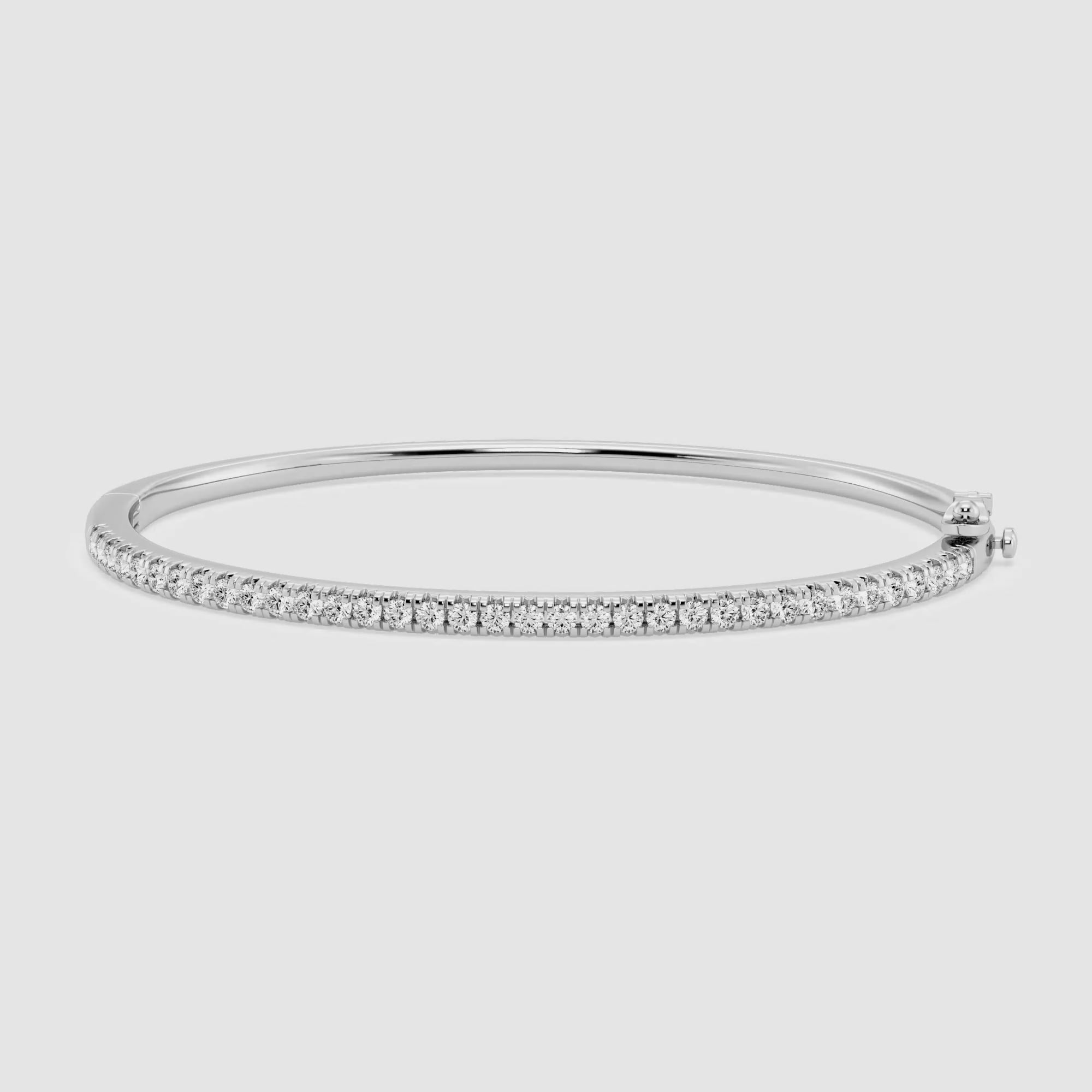 product video for 1 1/2 ctw Round Lab Grown Diamond French Pave Bangle Bracelet - 7 Inches