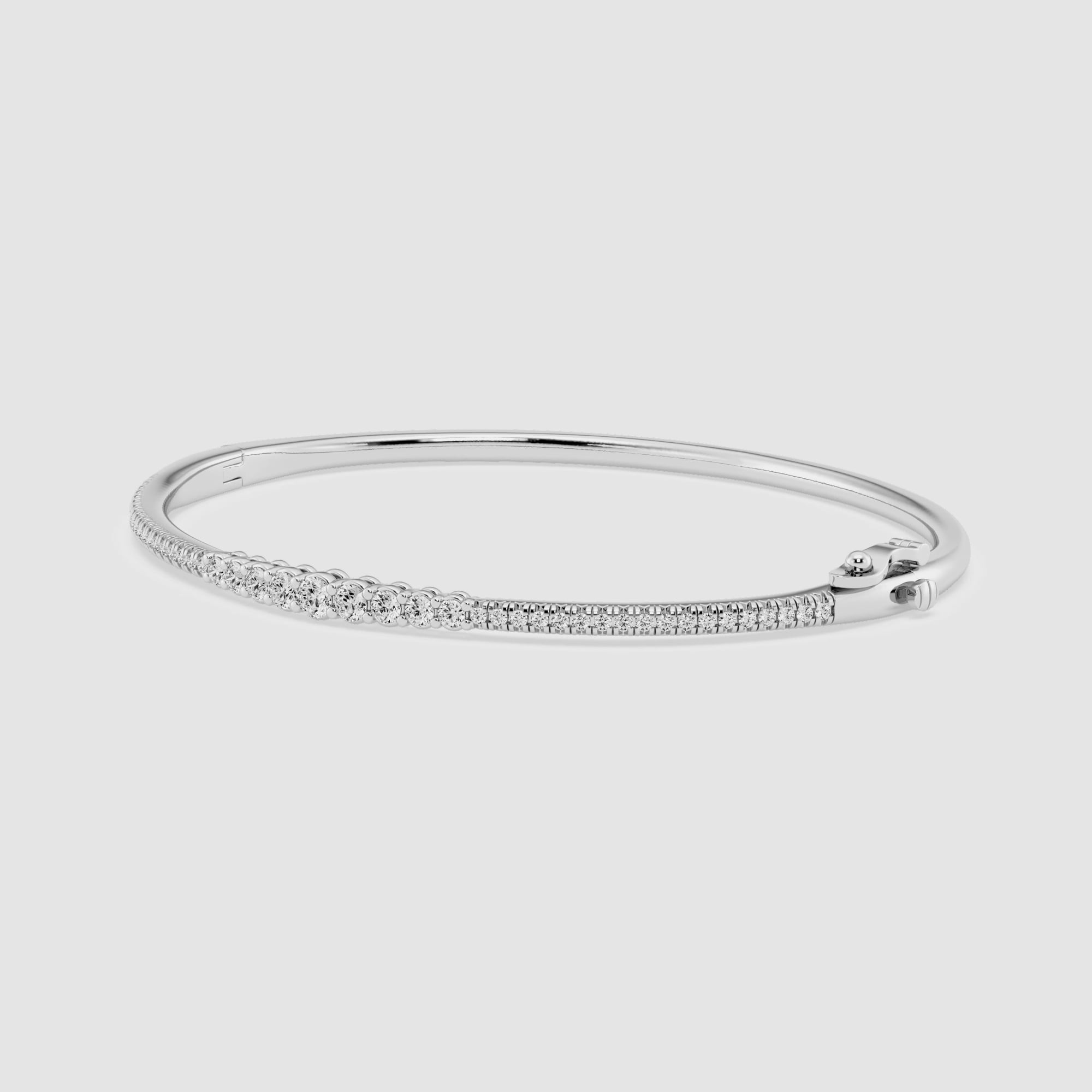 product video for 1 ctw Round Lab Grown Diamond Graduated Bangle Bracelet - 7 Inches