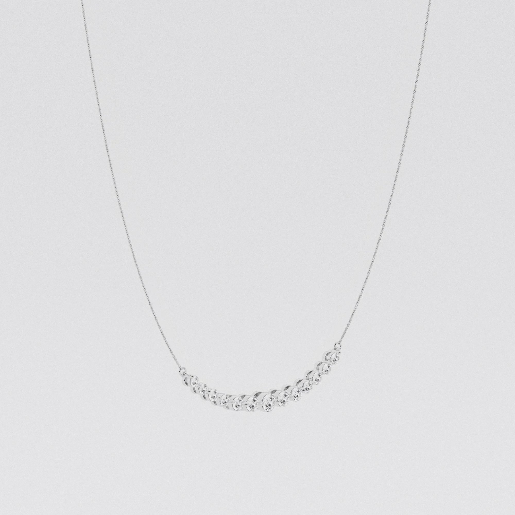 product video for 2 ctw Round Lab Grown Diamond Curved Center Fashion Necklace
