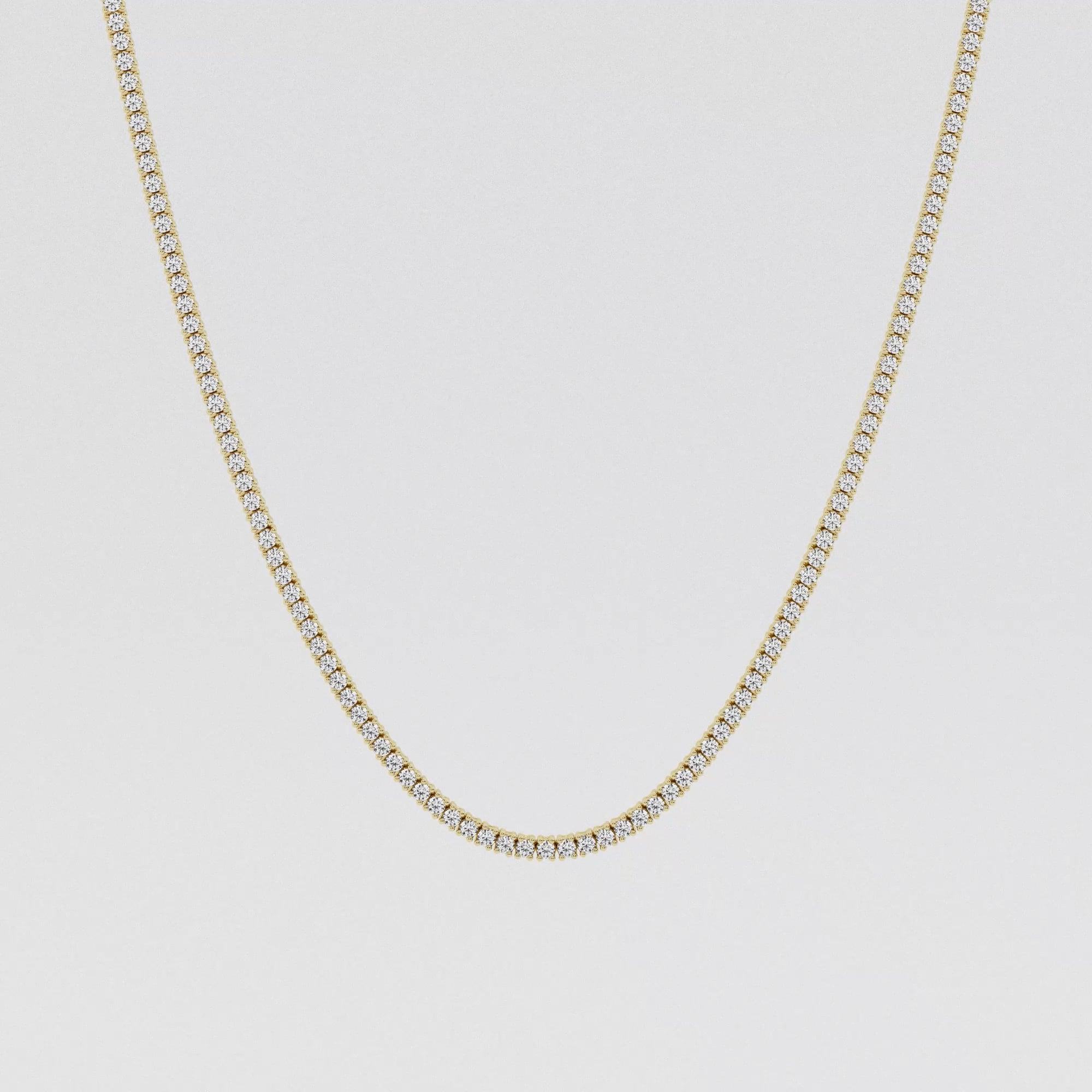 7 1/4 ctw Round Lab Grown Diamond Four Prong Tennis Fashion Necklace