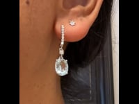 Aquamarine Diamond 9k Pendant Earrings 14506-8344