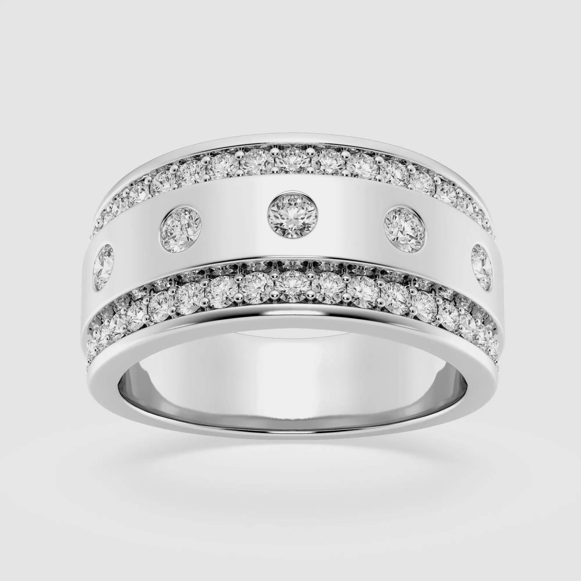 product video for 1 1/4 ctw Round Lab Grown Diamond Men's Floating Wedding Band