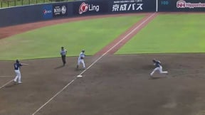 【ファーム】サードで魅せる!! ファイターズ・石井一成 逆シングルからの正確な送球!!  2023年6月1日 北海道日本ハムファイターズ 対 埼玉西武ライオンズ